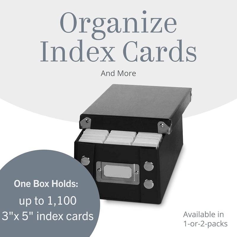 Snap-N-Store Collapsible Index Card Holder Storage Box - Fits 1100 Flash Cards, Black - Image 3